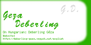 geza deberling business card